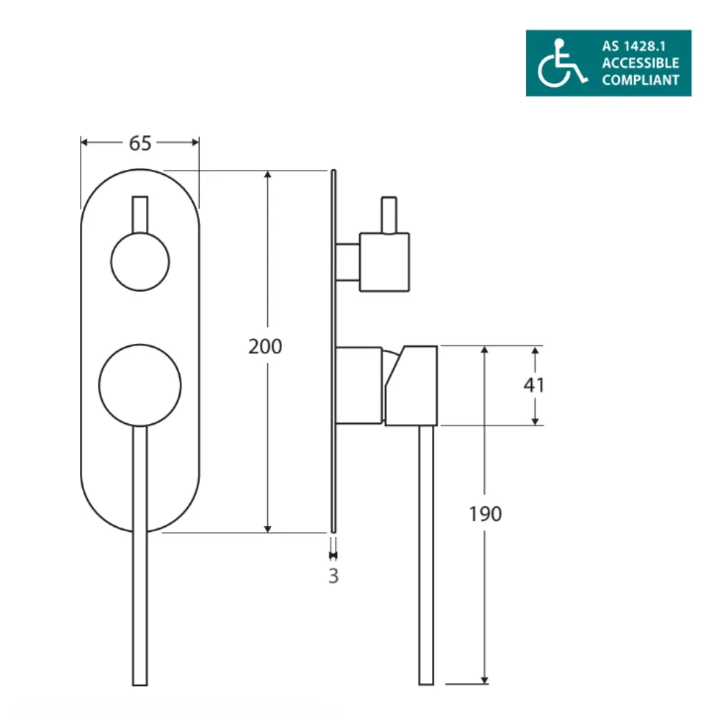 Fienza 213102D Isabella Care Chrome Wall Basin Diverter Mixer