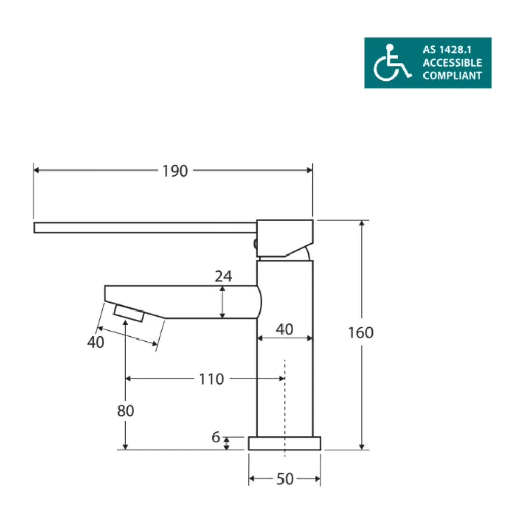 Fienza 213109D Isabella Care Chrome Basin Mixer Tap