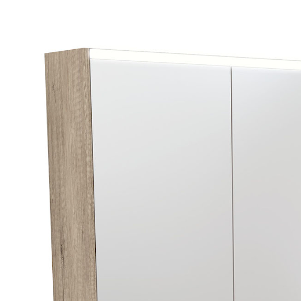 Fienza PSC1200S-LED 1200mm Mirror LED Cabinet, Scandi Oak