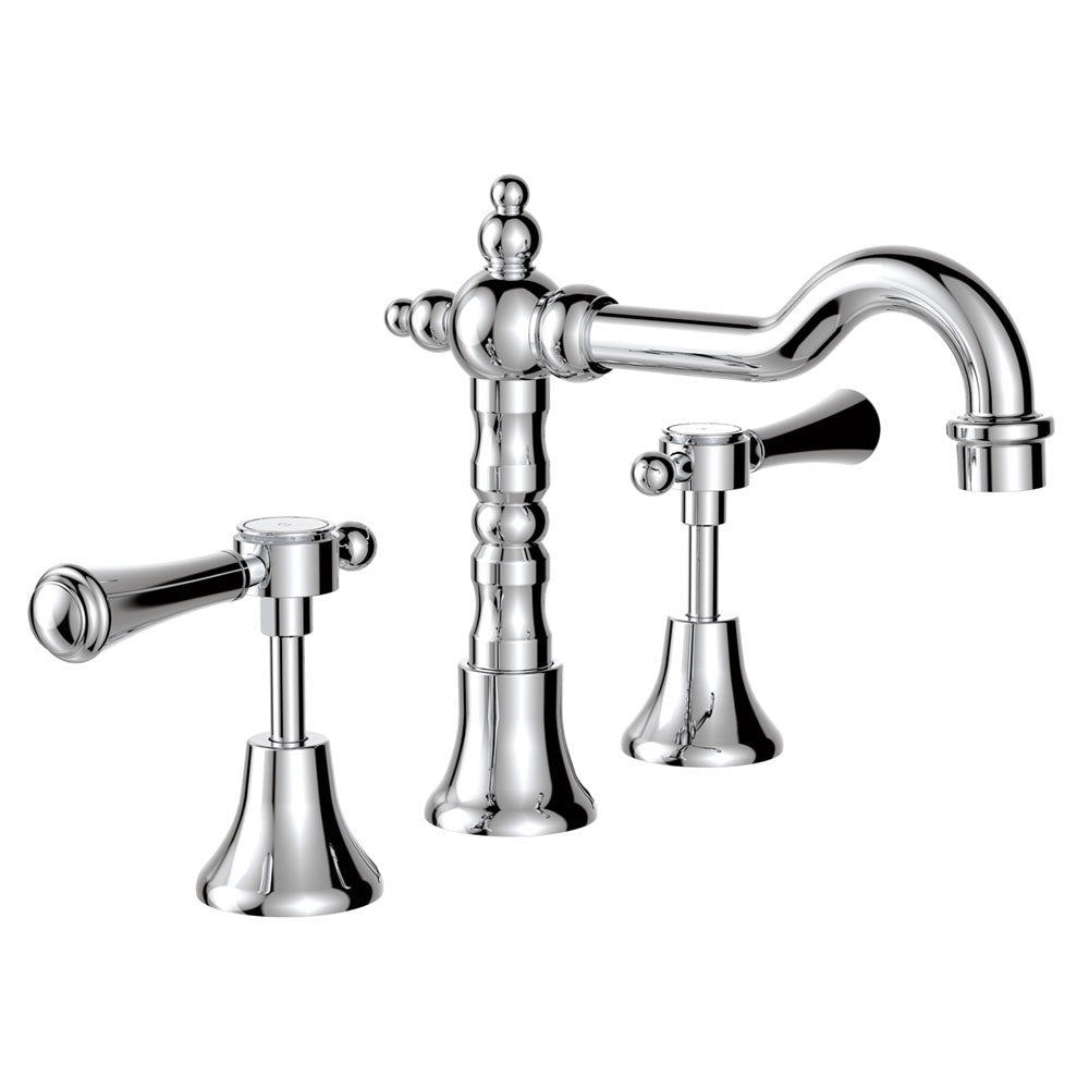 Fienza 339101CC Lillian Shepherds Crook Lever Basin Set, Chrome