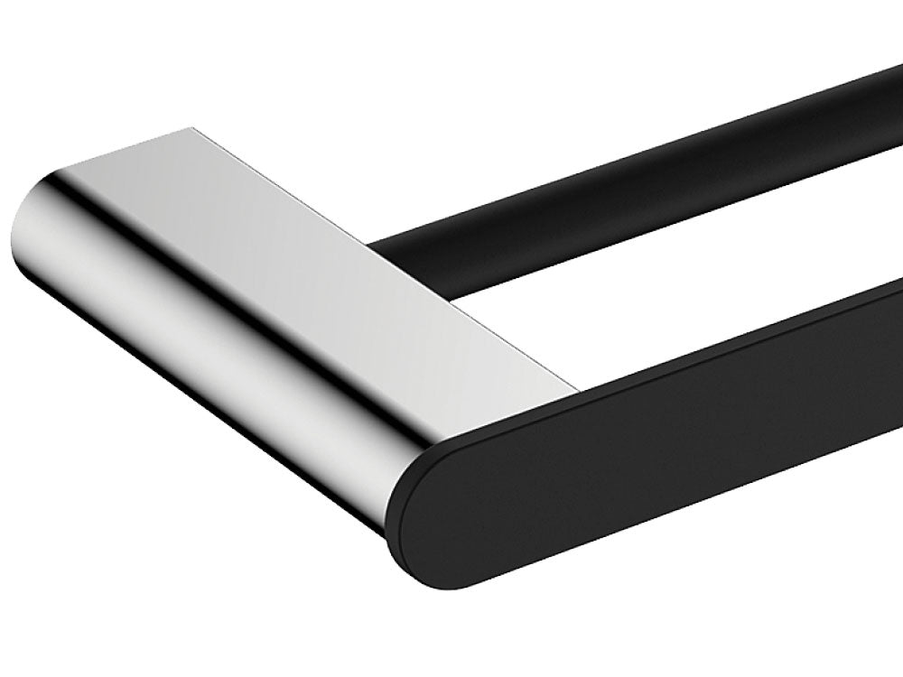 Fienza Lincoln 800mm Towel Rail Black & Chrome 86008800