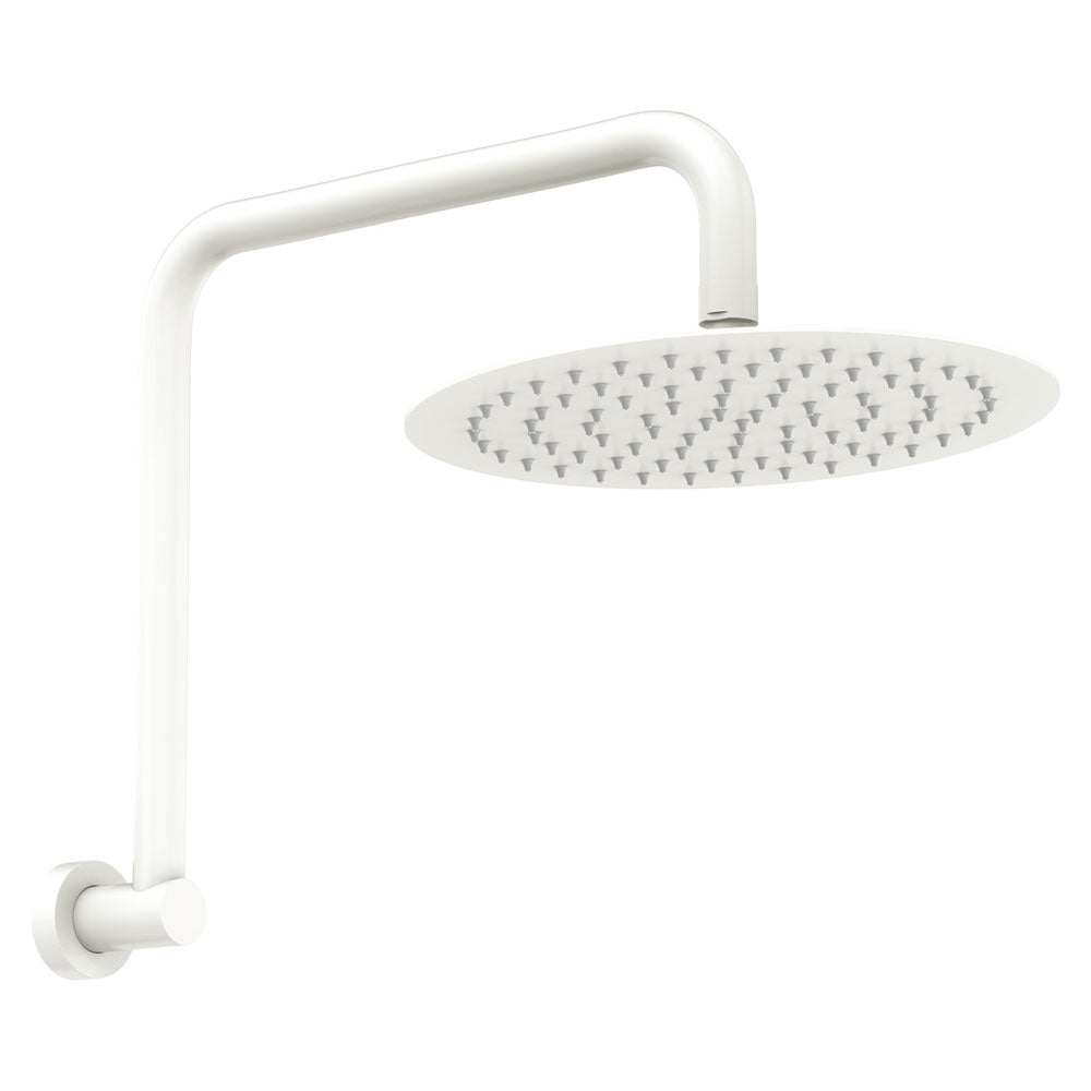 Fienza 411125MW-A Kaya Goosneck Shower Arm Set, Matte White