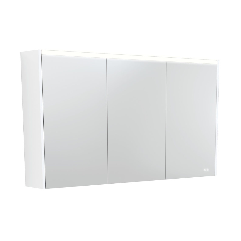 Fienza PSC1200MW-LED 1200mm Mirror LED Cabinet, Satin White
