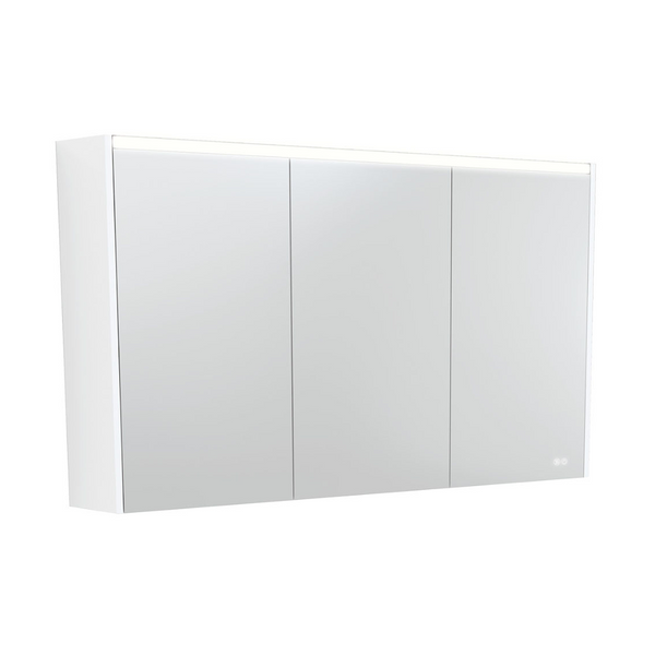 Fienza PSC1200MW-LED 1200mm Mirror LED Cabinet, Satin White - Special Order