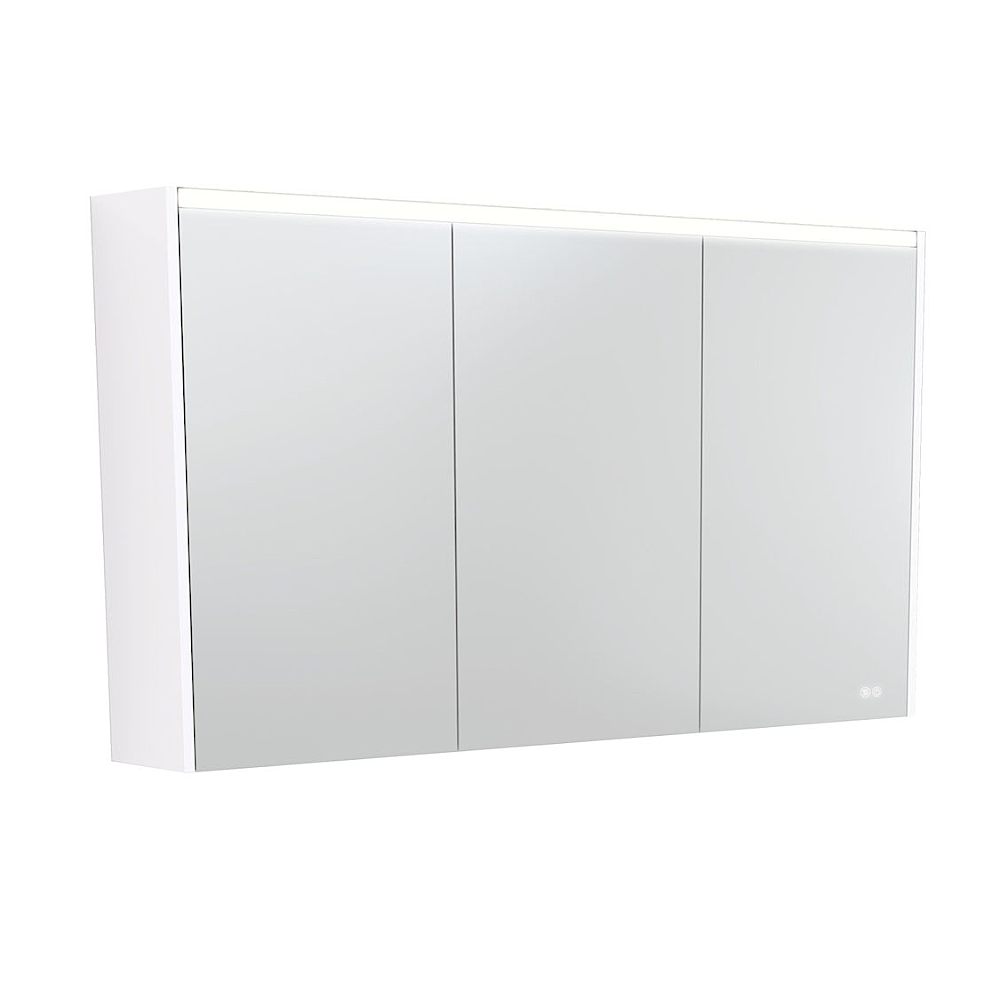 Fienza PSC1200W-LED 1200mm Mirror LED Cabinet, Gloss White