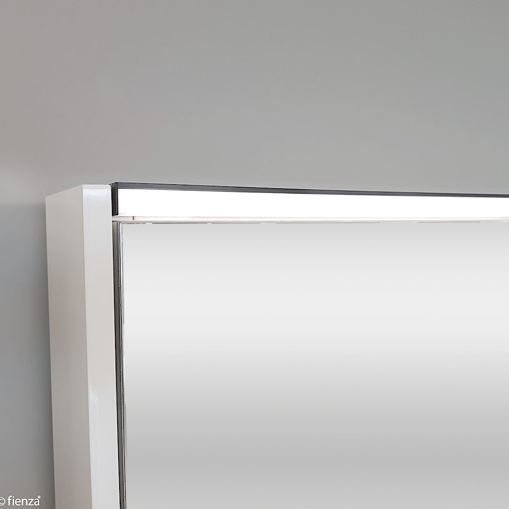 Fienza PSC1200MW-LED 1200mm Mirror LED Cabinet, Satin White