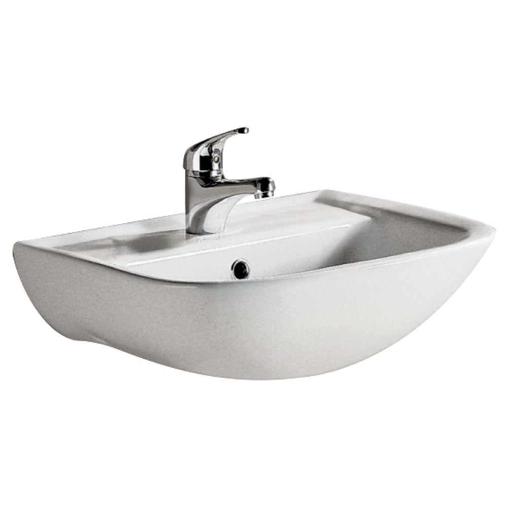Fienza 600101W RAK Lara Wall Hung 1 Tap Hole Ceramic Basin, White