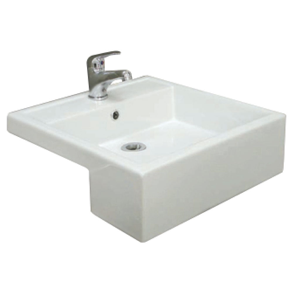 Fienza 602101W Nova Semi Recessed 1 Tap Hole RAK Ceramic Basin, White