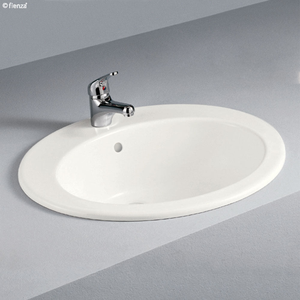 Fienza 603201I Jessica Inset RAK 1 Tap Hole Basin, Ivory