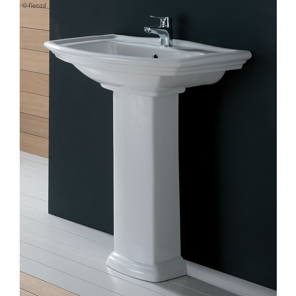 Fienza Washington Pedestal Basin 1 Taphole - Gloss White