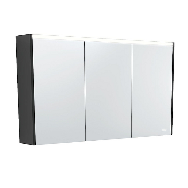 Fienza PSC1200B-LED 1200mm Mirror LED Cabinet, Satin Black - Special Order