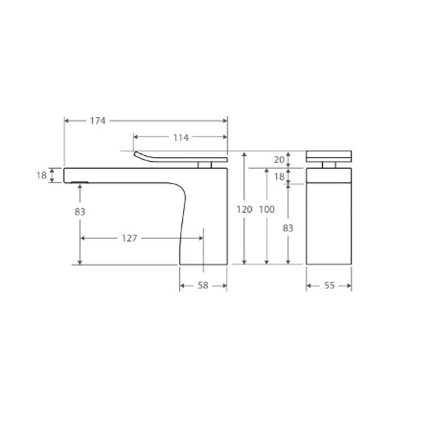 Fienza Lincoln Basin Mixer, Mixed Finish