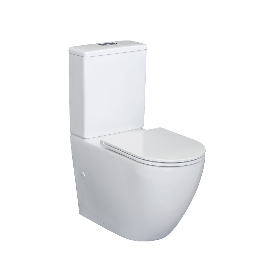 Fienza K011B-2 Alix Extended Height Slim Seat S-Trap 160-230mm Toilet Suite, White