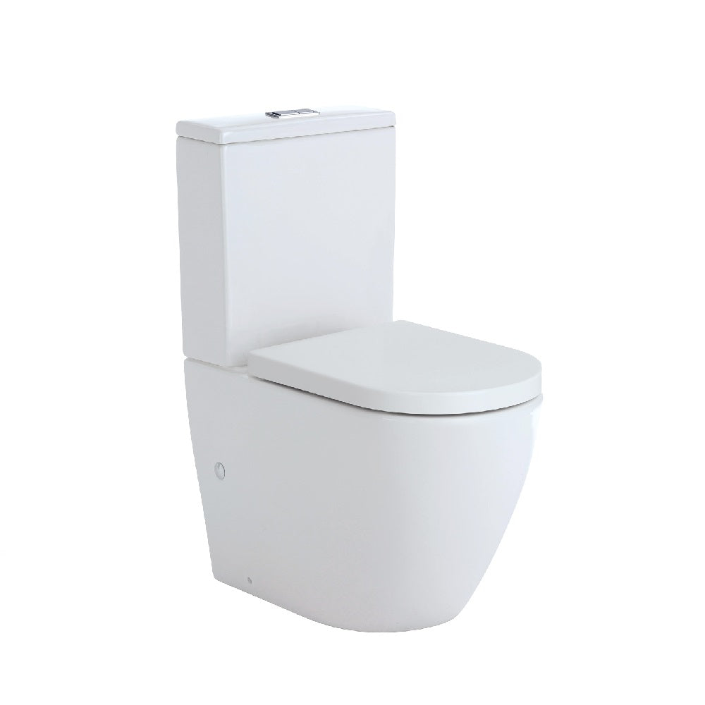 Fienza K002B Koko S-Trap 160-230mm Toilet Suite, White - Chrome Buttons