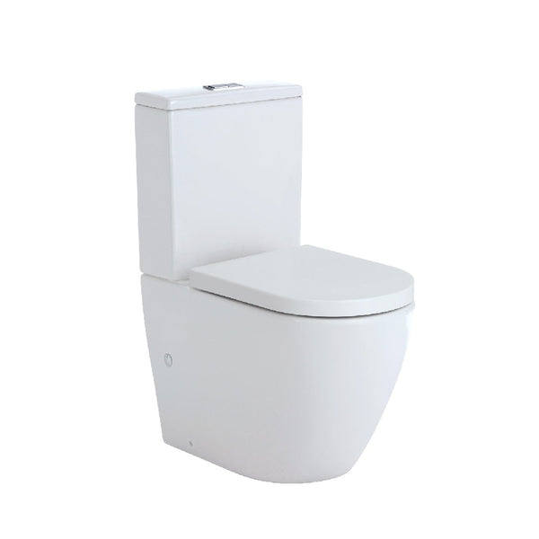 Fienza K002B Koko  S-Trap 160-230mm Toilet Suite, White - Chrome Buttons - Special Order