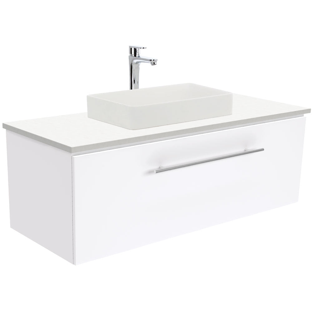Fienza CSB05 Kados Semi Inset Cast Stone Basin, White