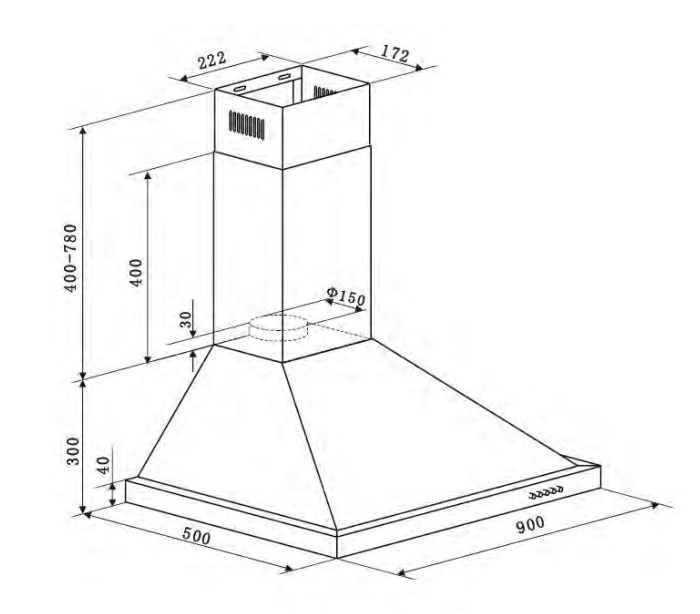 Euro Appliances EA90SX2 90cm Stainless Steel Canopy Rangehood