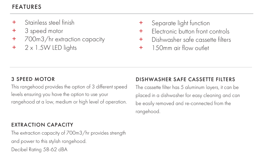 Euro Appliances EA90SX2 90cm Stainless Steel Canopy Rangehood