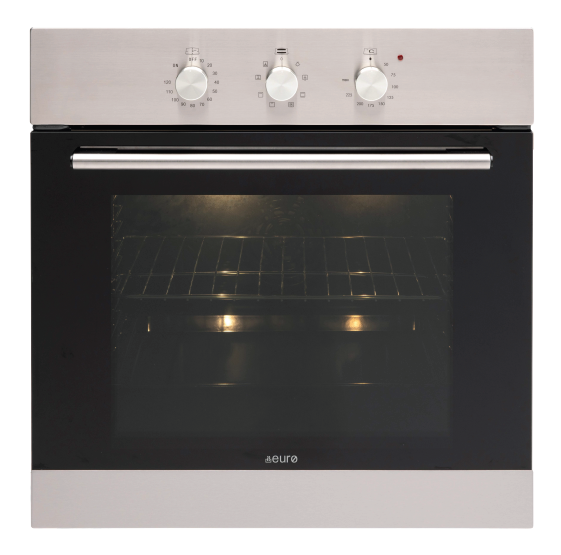 Euro EO6004ASX 60cm Stainless Steel Fan Forced Oven, 10amp Plug Connection
