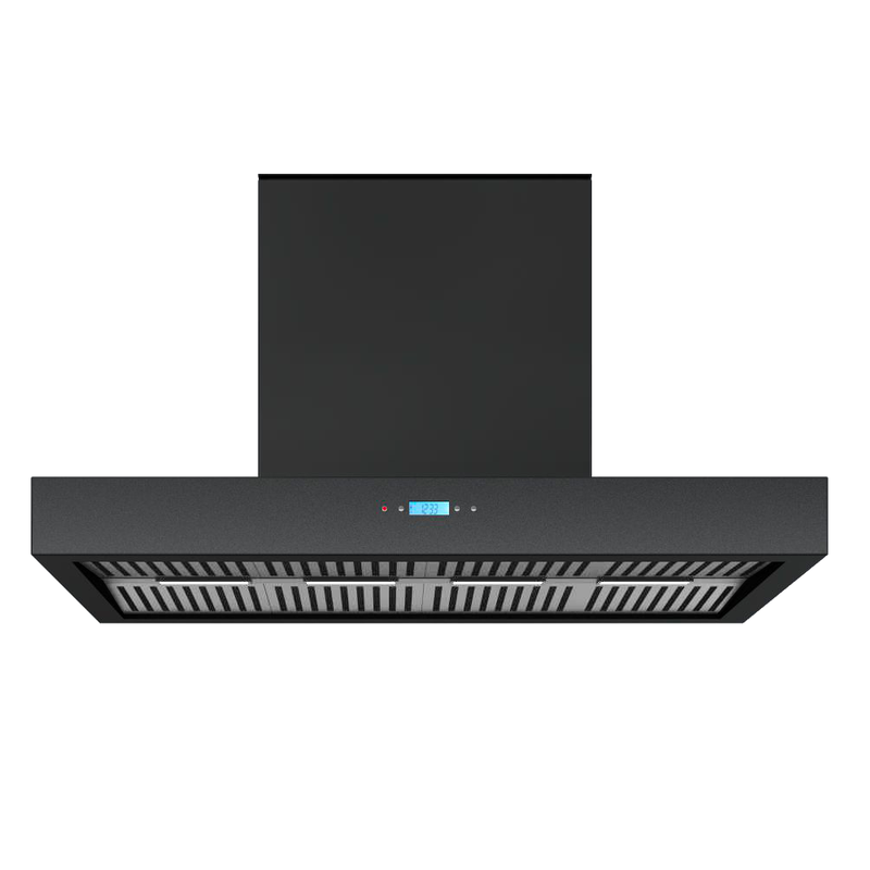 Euro Appliances ERB120BK3R 120cm Black Finish BBQ Canopy Rangehood with Remote Control