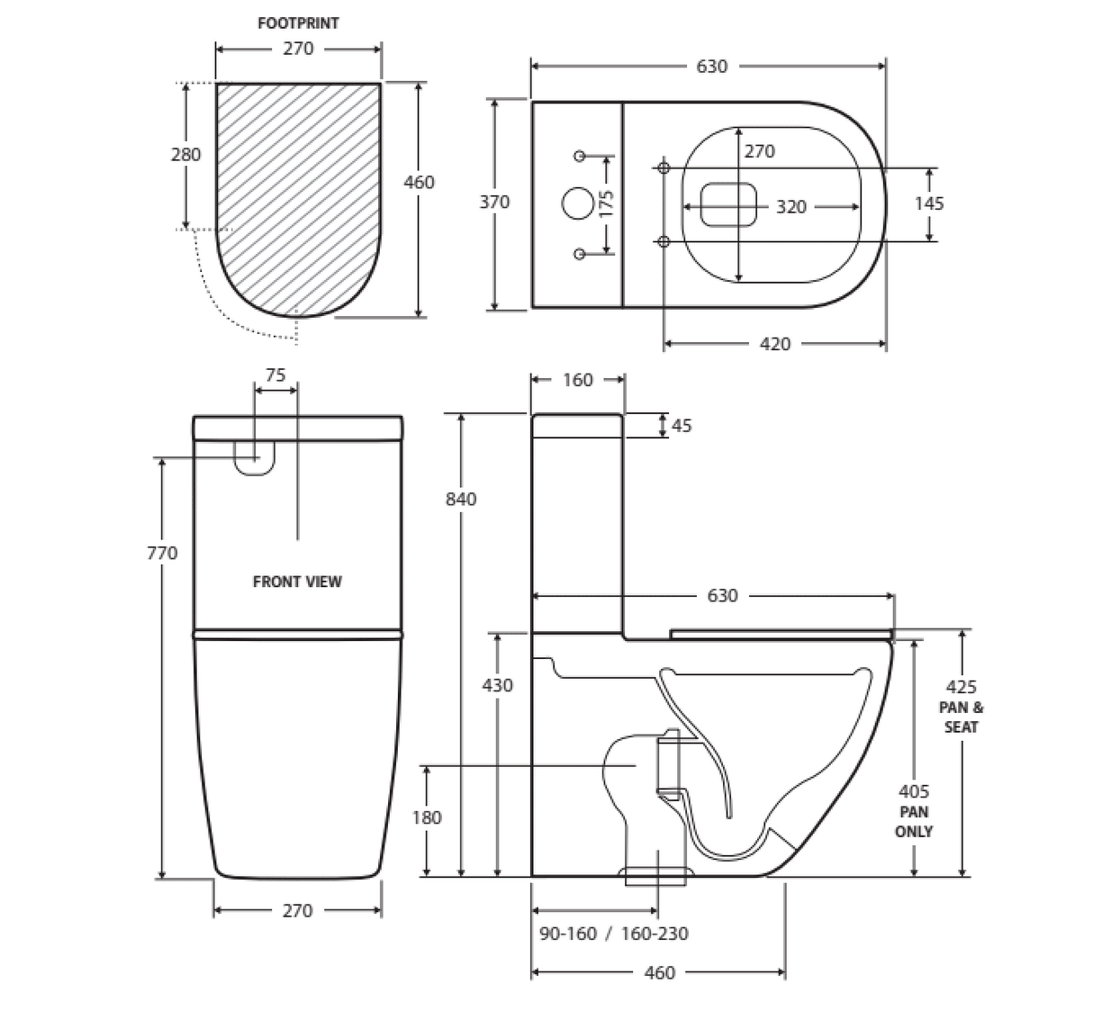 Fienza Empire Back-to-Wall Suite - Slim Seat
