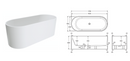 Fienza SS07 Encanto Resin Freestanding Stone Bath 1700mm, Matte White - Special Order