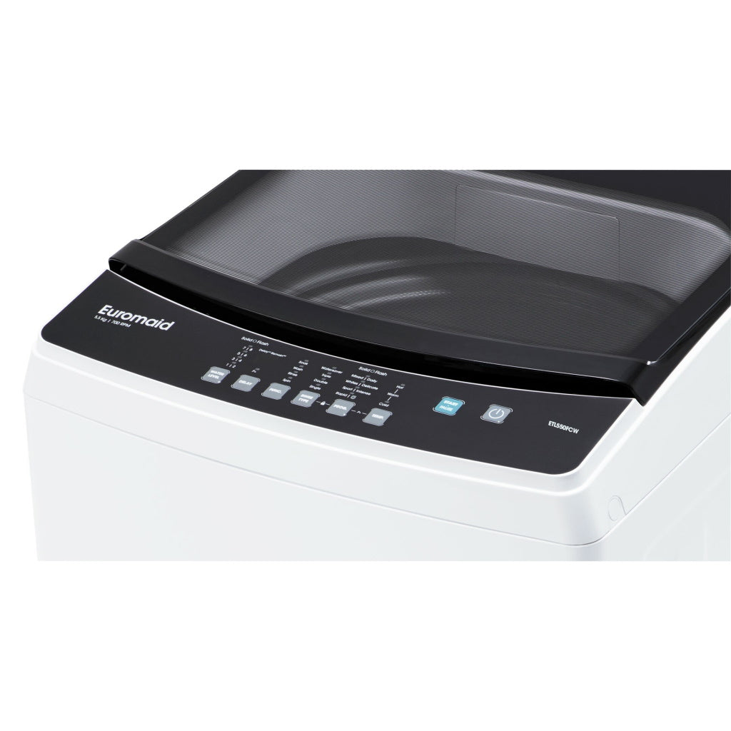 Euromaid ETL550FCW 5.5kg White Top Load Washing Machine - Ex Display Discount