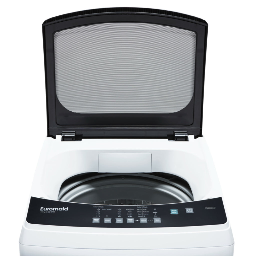 Euromaid ETL800FCW 8kg White Top Load Washing Machine