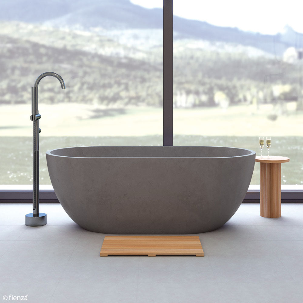 Fienza Jada Freestanding Concrete Bath 1550mm, Matte Grey