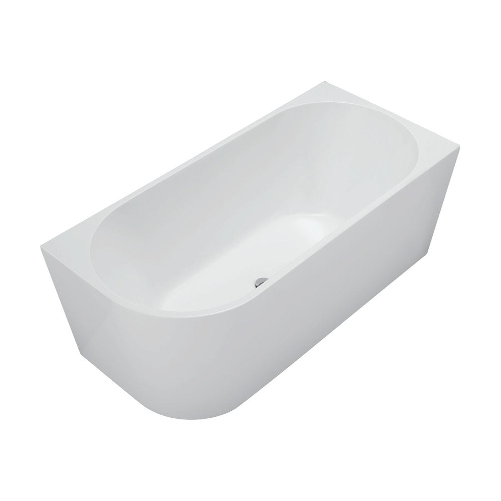 Fienza Isabella Acrylic Corner Bath 1500mm with Overflow - Gloss White