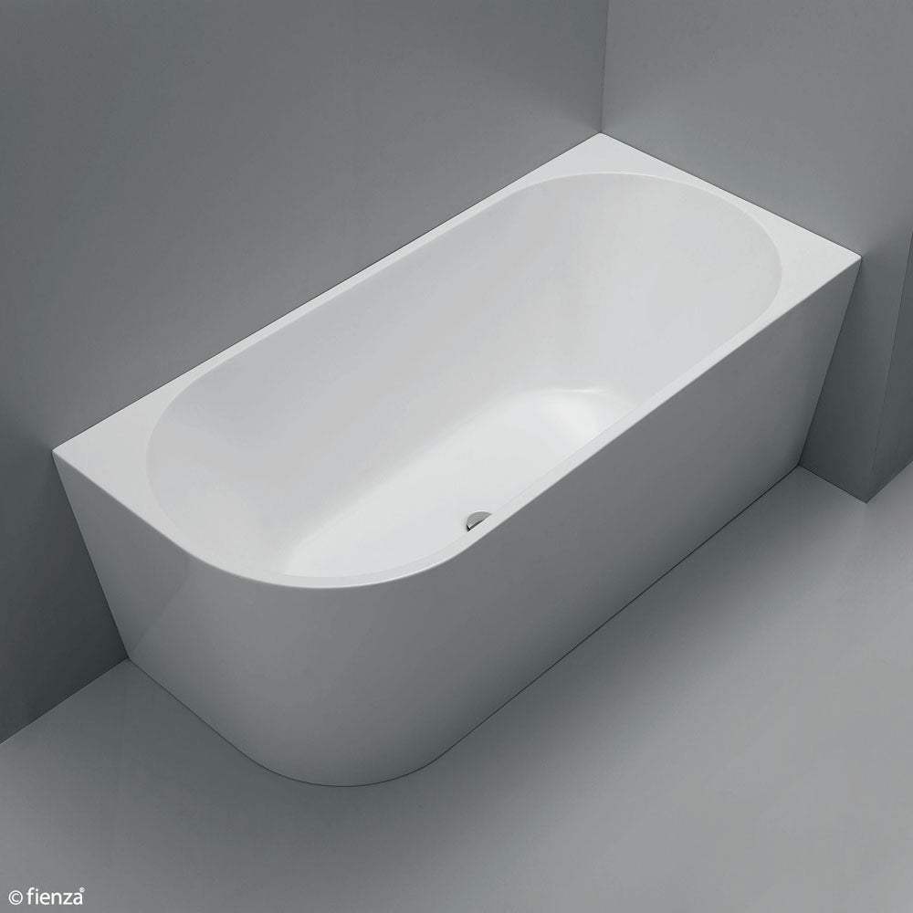 Fienza Isabella Acrylic Corner Bath 1500mm with Overflow - Gloss White