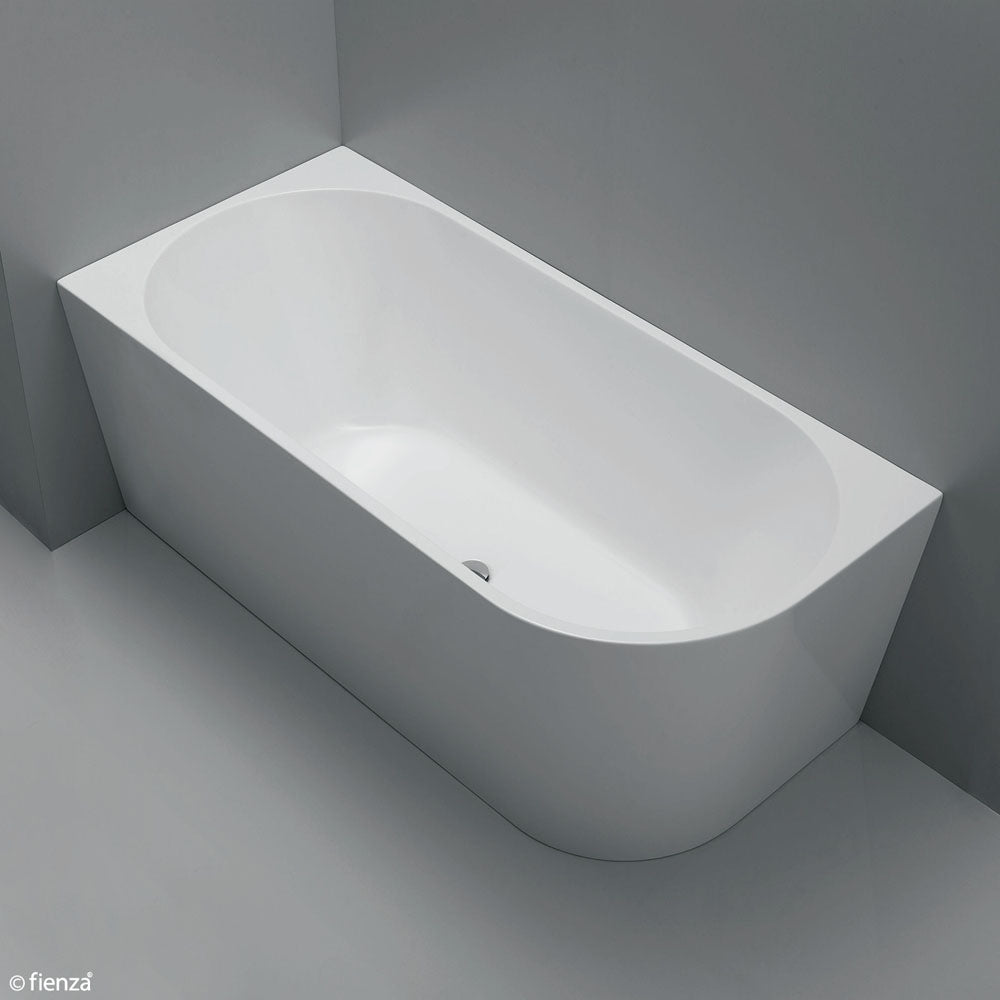 Fienza Isabella Acrylic Corner Bath 1500mm with Overflow - Gloss White