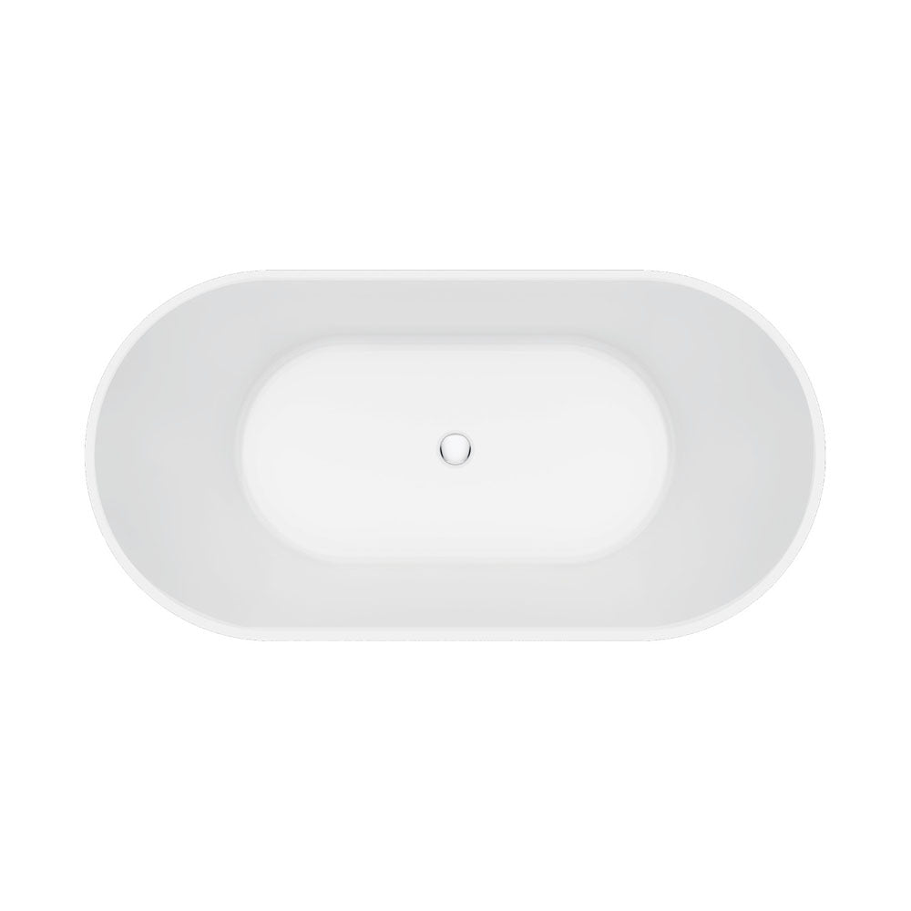 Fienza FR711-1500 Eleanor Fluted Freestanding Acrylic Bath 1500mm, Gloss White