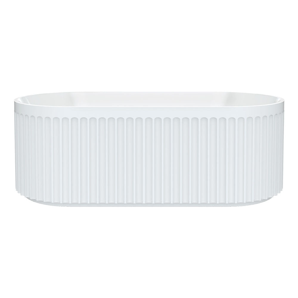 Fienza FR711-1700 Eleanor Fluted Freestanding Acrylic Bath 1700mm, Gloss White