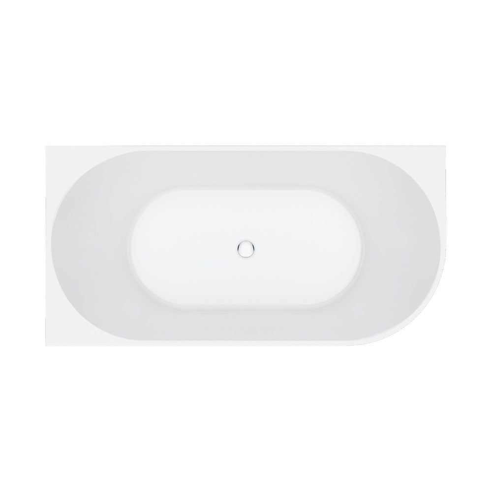 Fienza Eleanor Fluted Acrylic Corner Bath 1500mm - Gloss White