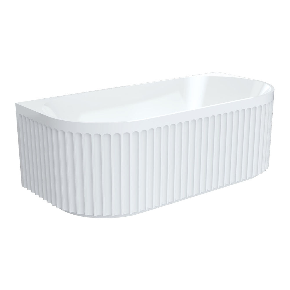 Fienza FR716-1700-OF Eleanor Back-To-Wall Acrylic Bath with Overflow, 1700mm