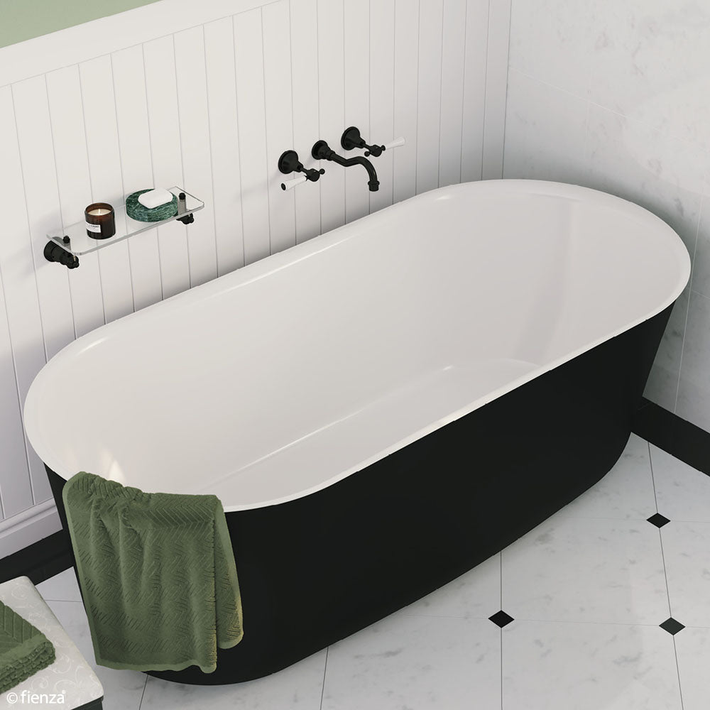 Fienza FR72-1700B Windsor Freestanding Acrylic Bath 1700mm, Matte Black