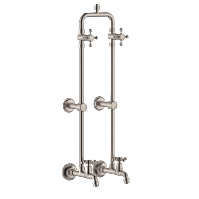 Fienza 455122BN Lillian Exposed Rail Shower & Bath Set, Brushed Nickel