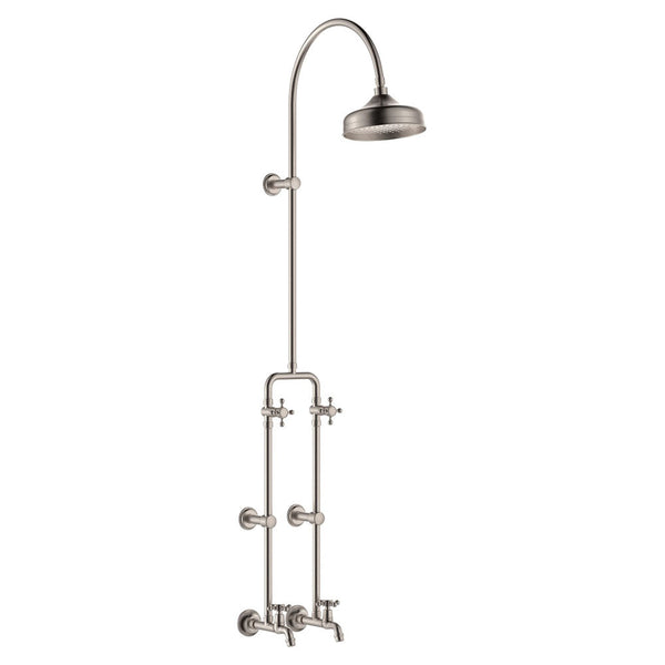 Fienza 455122BN Lillian Exposed Rail Shower & Bath Set, Brushed Nickel - Special Order