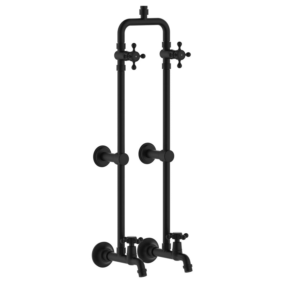 Fienza 455122BK Lillian Exposed Rail Shower & Bath Set, Matte Black