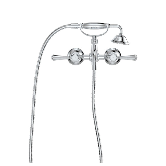 Fienza 339105CC Lillian Lever Exposed Bath Tap Set with Hand Shower, Chrome