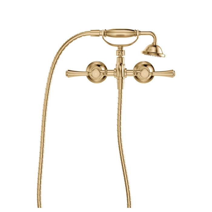 Fienza 339105UU Lillian Lever Exposed Bath Tap Set with Hand Shower, Urban Brass