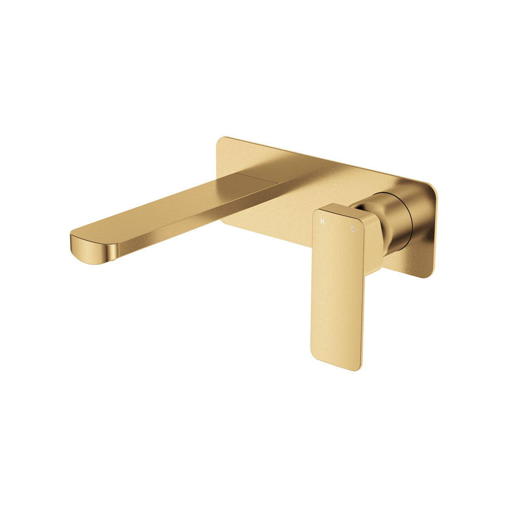 Fienza Tono Rectangular Plate 160mm Outlet, Basin/Bath Wall Mixer Set 233106UB - Urban Brass