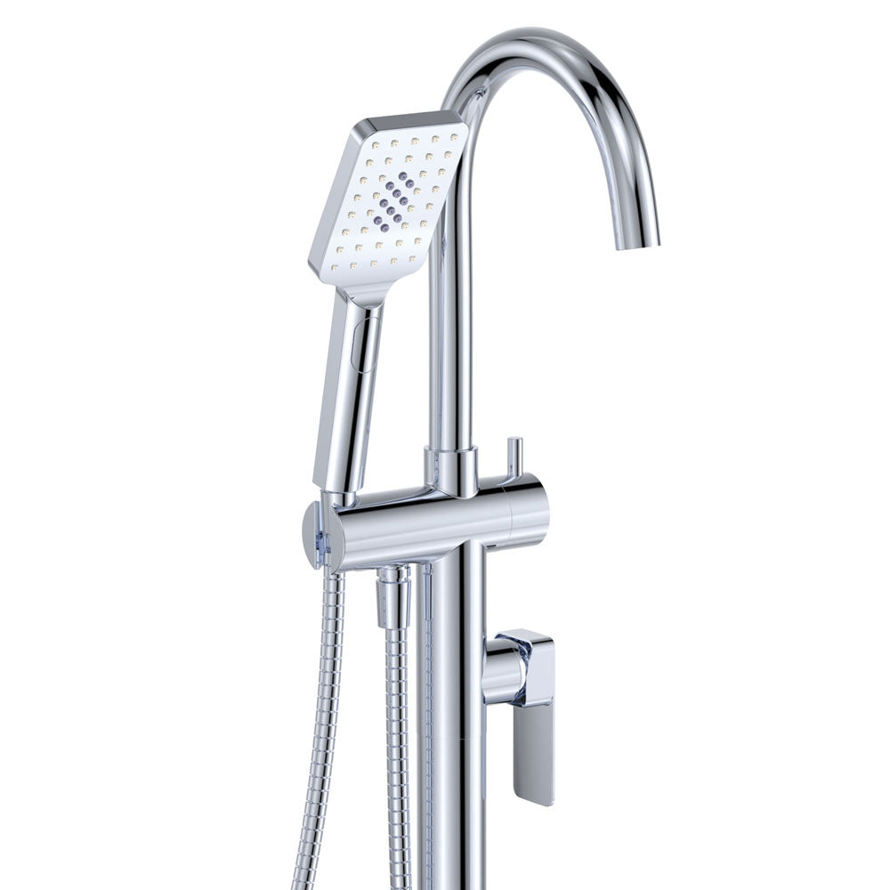 Fienza Tono Floor Mounted Bath Mixer With Hand Shower 233113 - Chrome