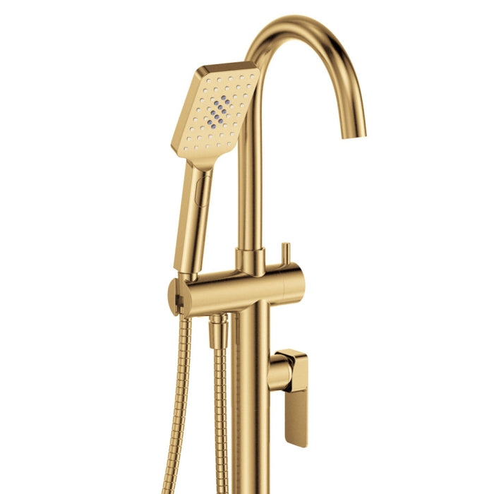 Fienza Tono Floor Mounted Bath Mixer With Hand Shower 233113UB - Urban Brass