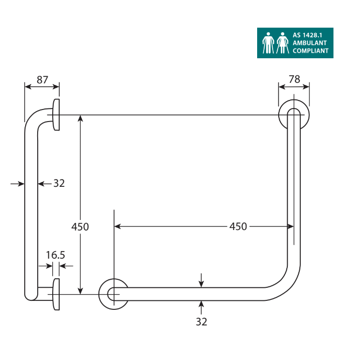 Fienza CARE3P Ambulant Back to Wall Toilet Care Kit, P Trap