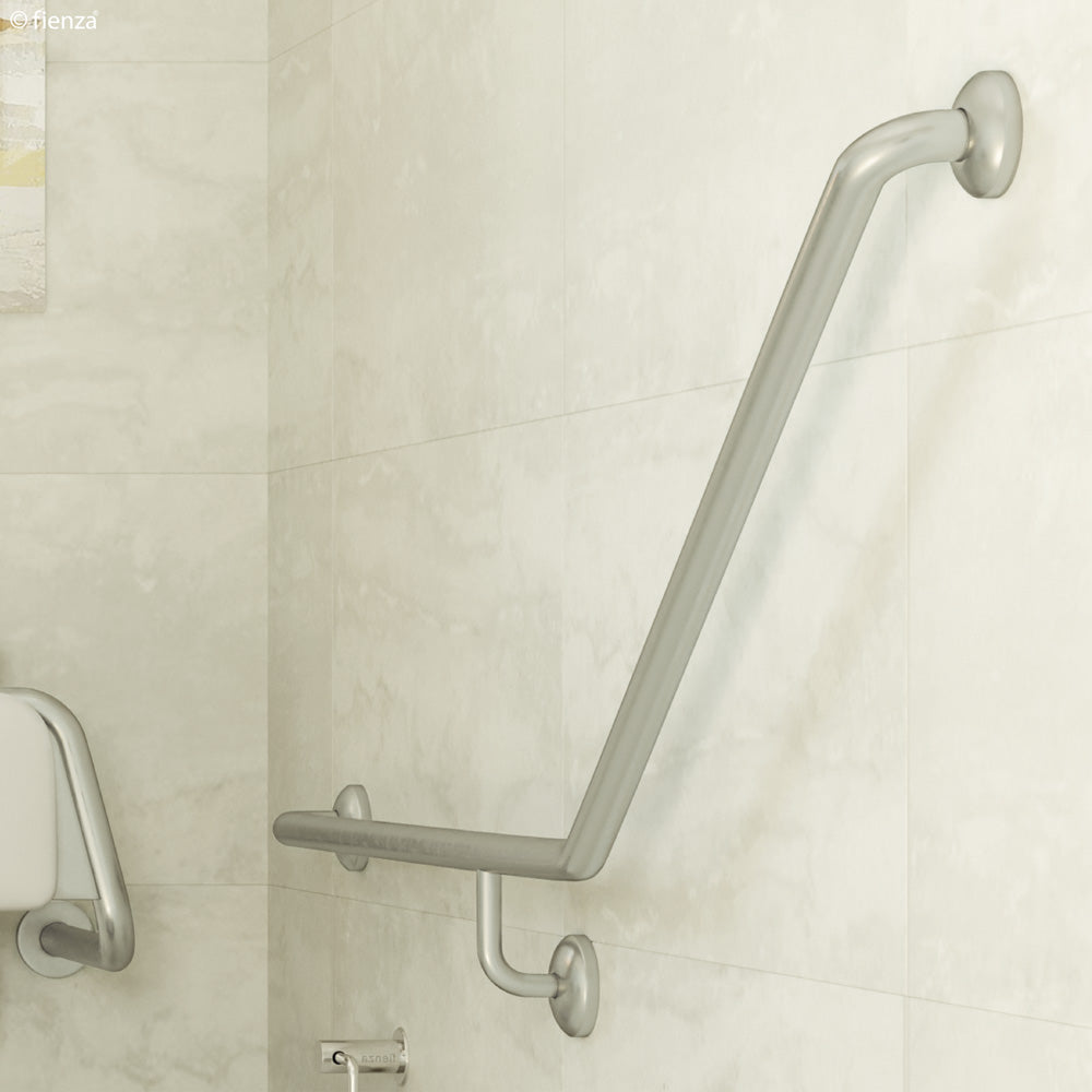 Fienza GRAB9070L Care Ambulant 40° 900x700mm Stainless Steel Left Hand Grab Rail
