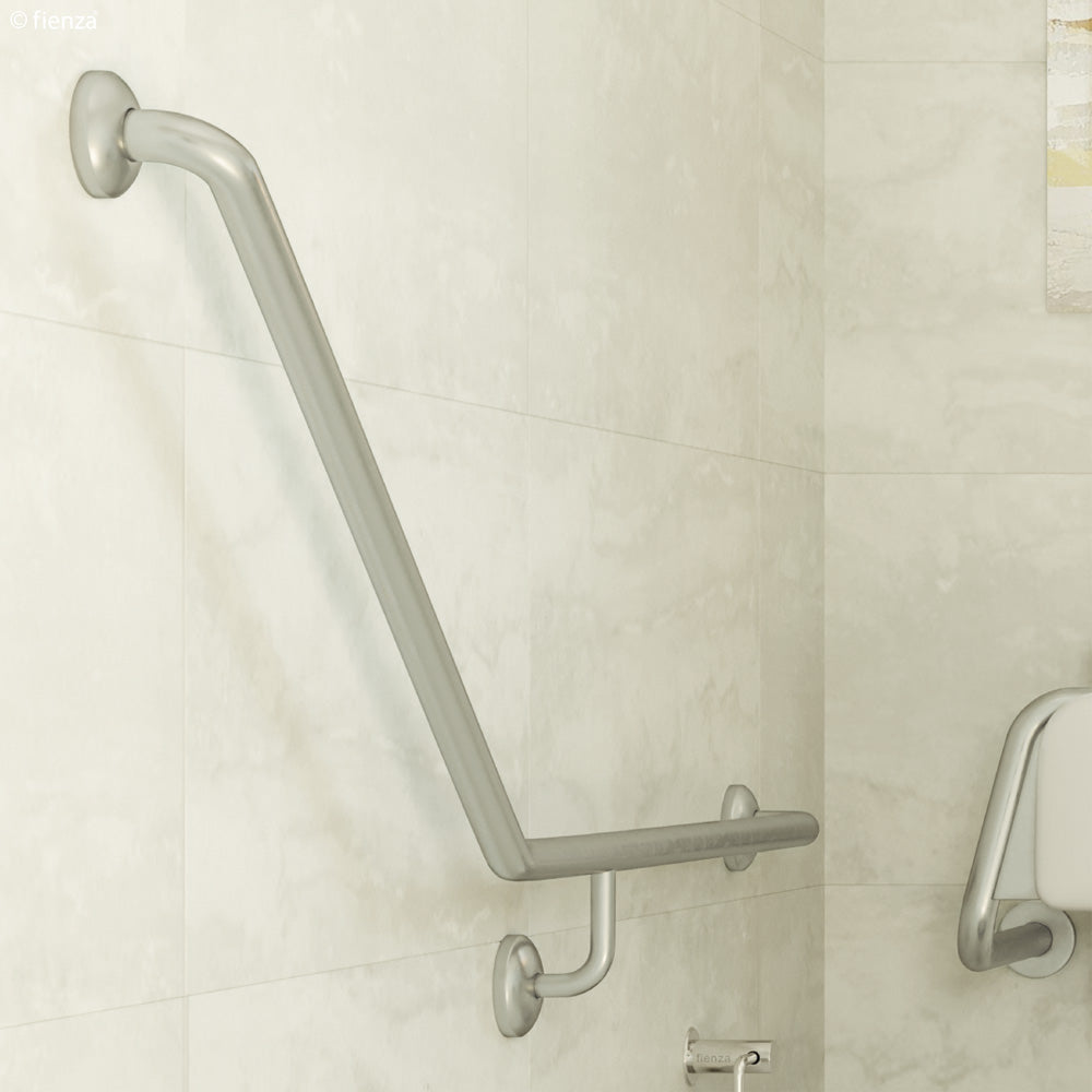 Fienza Care GRAB9070R Ambulant 40° 900x700mm Stainless Steel Right Hand Grab Rail