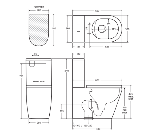 Fienza Isabella Back-to-Wall Suite