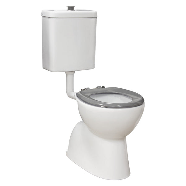 Fienza K001DG Stella Care Adjustable Link Toilet Suite, K001DG Seat, Large Flush Button - Special Order